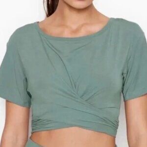 Victorias Secret Heavenly Crop Modal Wrap Tee M